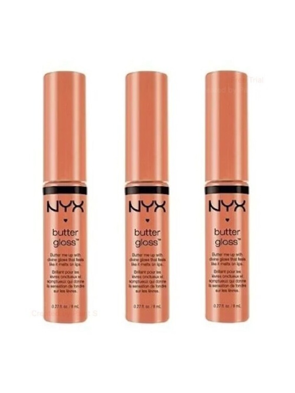 Lot of 3: New NYX Lip Butter Gloss in BLG23 Peach Crisp (Sealed, 3-Pack)